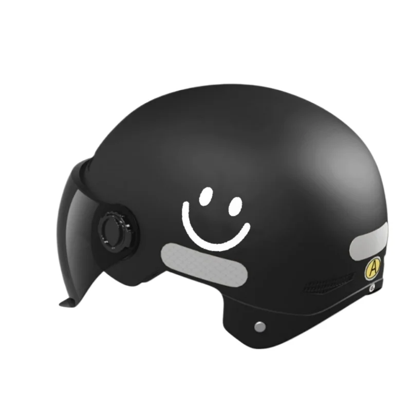 

New helmet, electric car, sun protection, lens, battery, women's safety helmet, lightweight summer smiley face helmet
