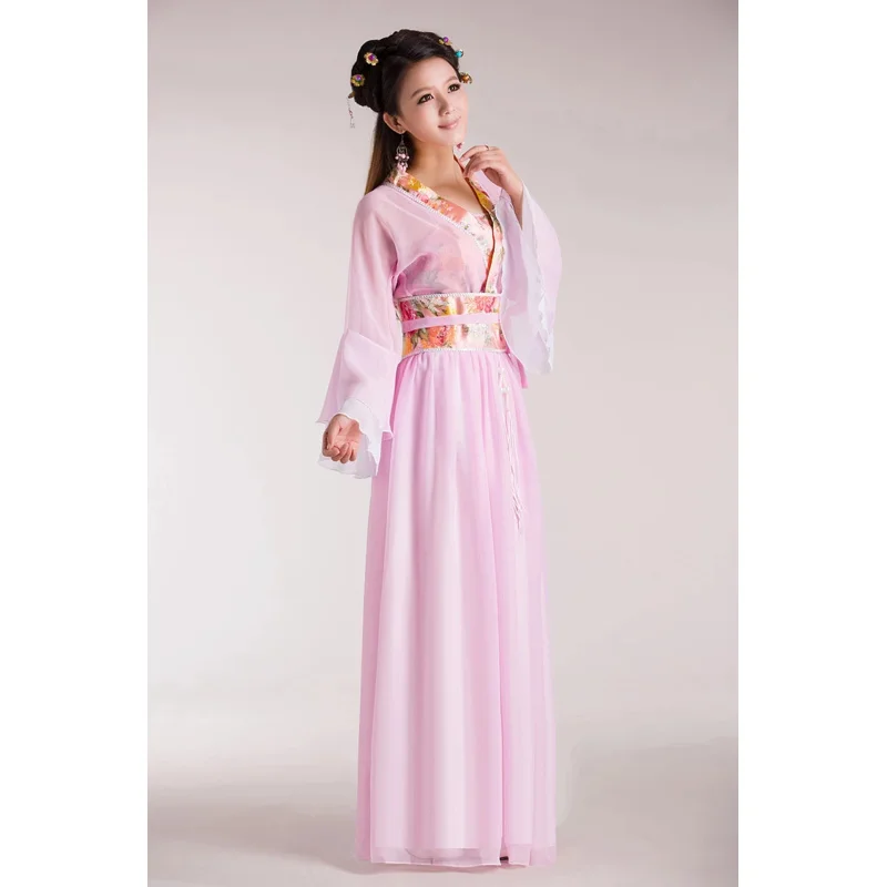 중국 전통 여성 한푸 원피스, 중국 요정 원피스, 레드 화이트 한푸 의류, 중국 고대 코스튬