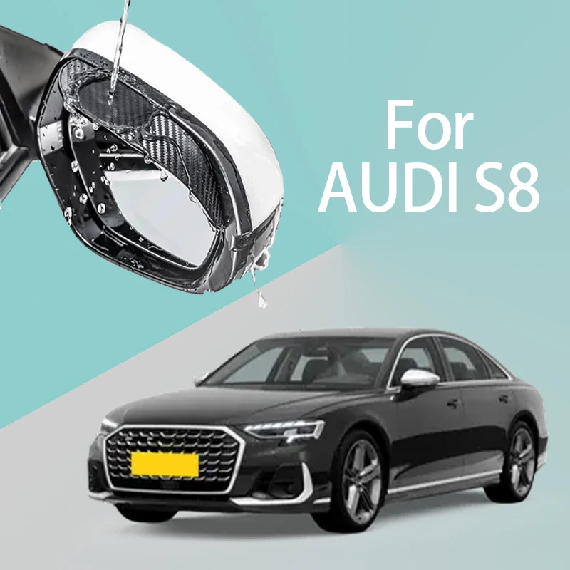 

For AUDI S8 car rearview mirror rain brow thickened carbon fiber texture rearview mirror rain brow