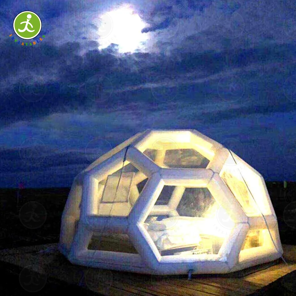 Large Sealed Inflatable Transparent Camping Polygon Tent Cloud Bubble House PVC Material Starry Sky Ball Inflatable Bubble Tent