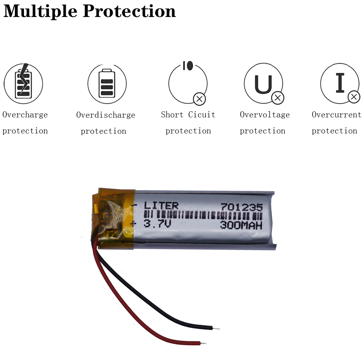 بطارية ليثيوم بوليمر 3.7 فولت 701235   قلم تسجيل قلم قراءة MP3 بقلم 300 مللي أمبير