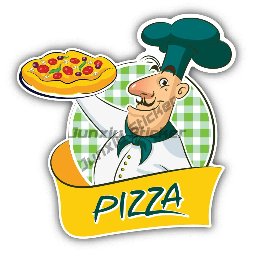 

Chef Cook Pizza Car Bumper Waterproof Sticker Styling Scratch-proof Accessories Decals For Suv Cover Waterproof Decals For Kayak
