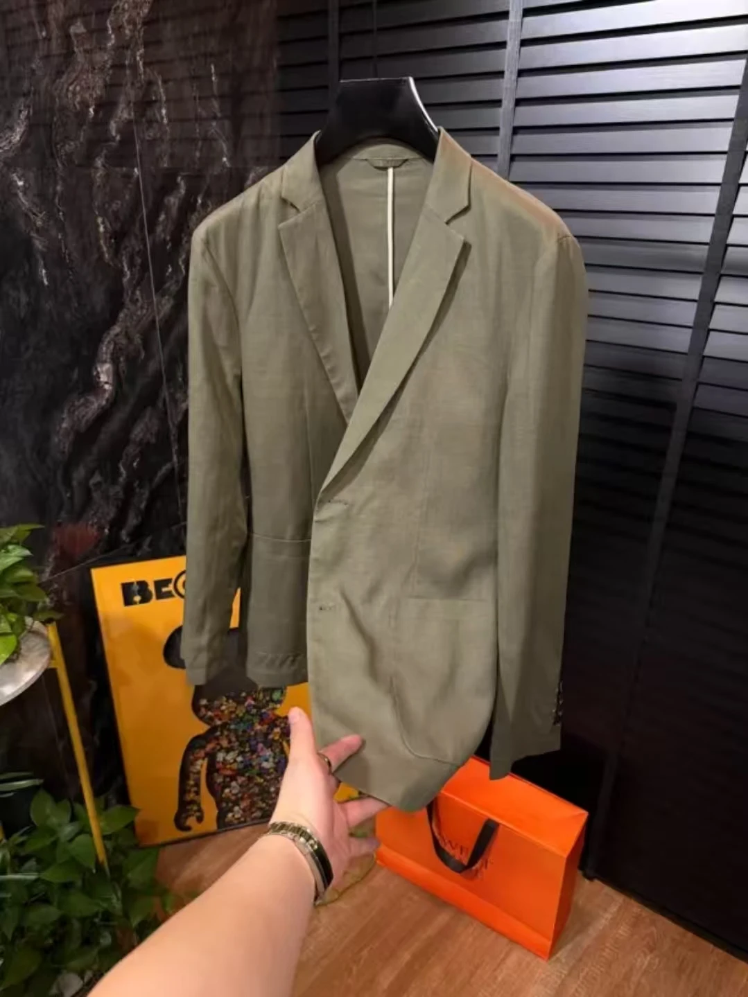 

Мужской повседневный модный трендовый костюм для весны и лета, высококачественный, элегантный, приталенный, антибактериальный, деловой, повседневный стиль