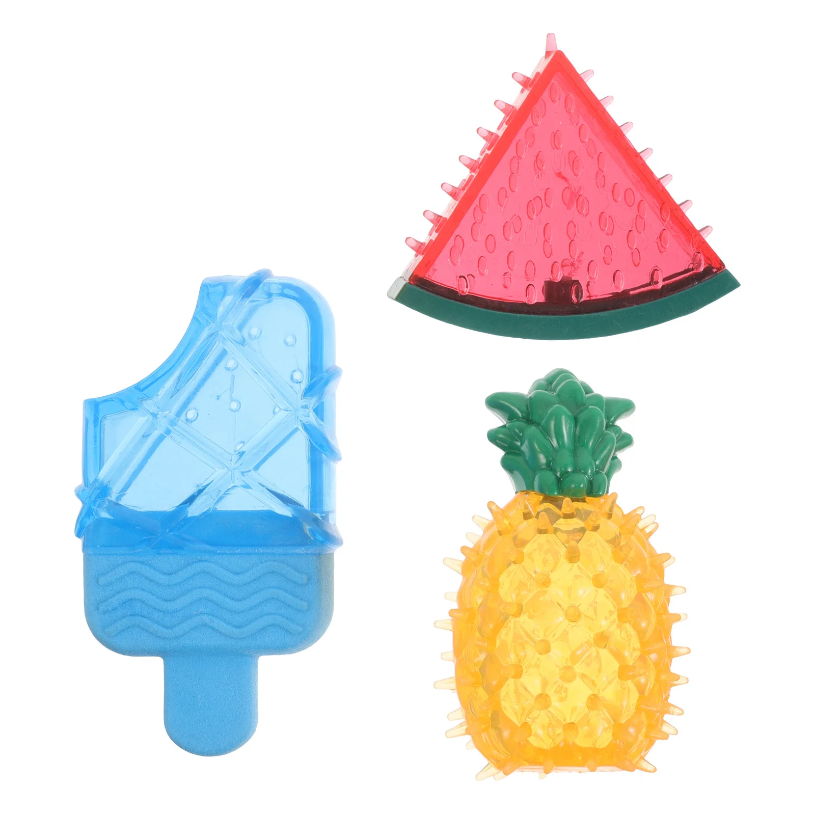 

3Pcs Freezable Dog Chewing Tpr Squeaky Interactive Teething Relief for Puppies Summer Small Medium Pet Treat Training Tools