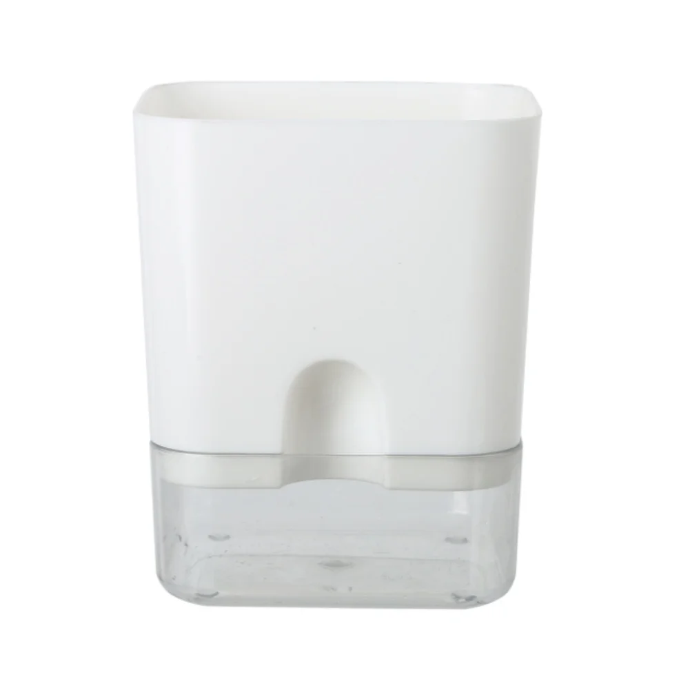 Self Watering Resin Plant Pot for Indoor Use Transparent Reservoir PP Material Detachable Upper and Lower Sections 18x17x16.5cm