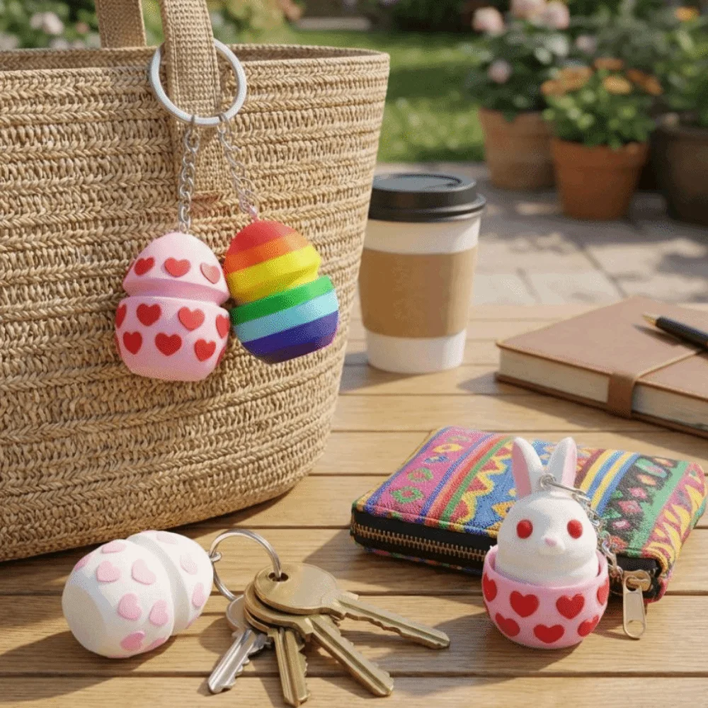 Plastic 3D Print Easter Egg Surprise Egg Pressed Easter Egg Model Multi-color DIY Crafts Egg Rabbit Ornaments Birthday Favors