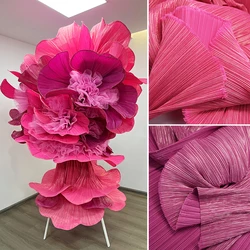 Pure Color Miyake Pleated Fabric for Handmade DIY Texture Creative Shape DIY Modeling Stage Decoration Material