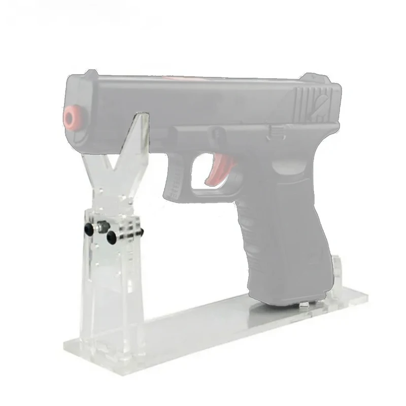 Clear Acrylic Hand Gun Display Stand Pistol Rack Holder For 5 Gears Adjustable Short Toy Gun Model Showing Rack