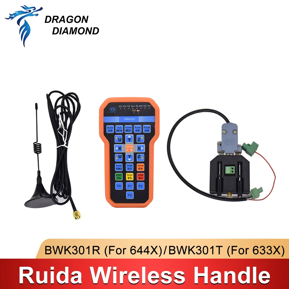 1 Set Ruida Wireless Operating Handle BWK301R BWK301T for RDC6442G RDC6442S RDC6432G RDC6332G/M CO2 Laser controller