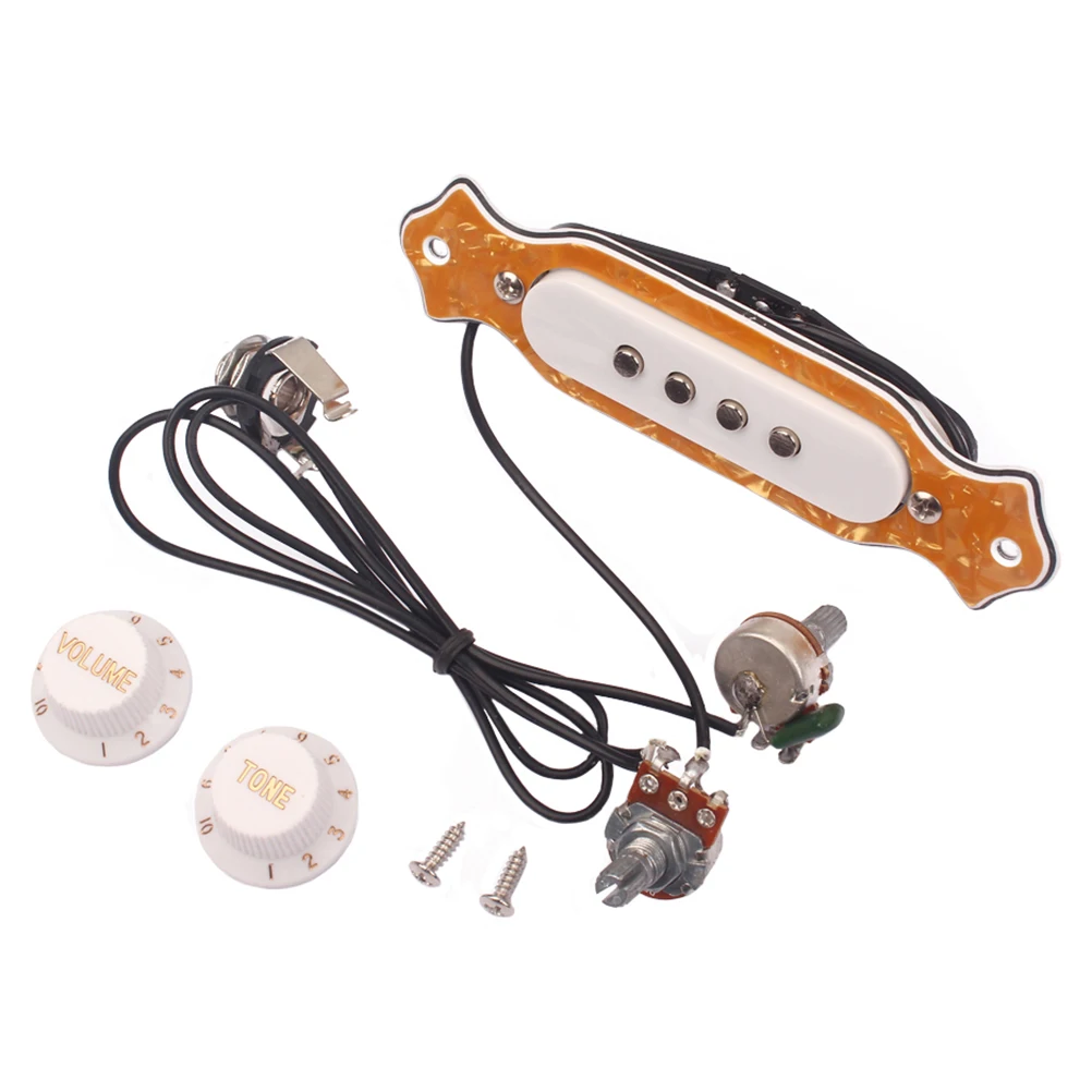 

Four-string Pickup Soundhole with Volume Tone Control Knob Guitar Pickups Pre-wired