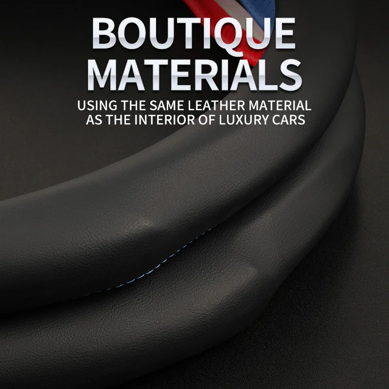 All Seasons Leder-Lenkradbezug aus Kohlefaser, universell passend für 14,5–15 Zoll, 37–38 cm Lederbezug, rutschfestes Zubehör