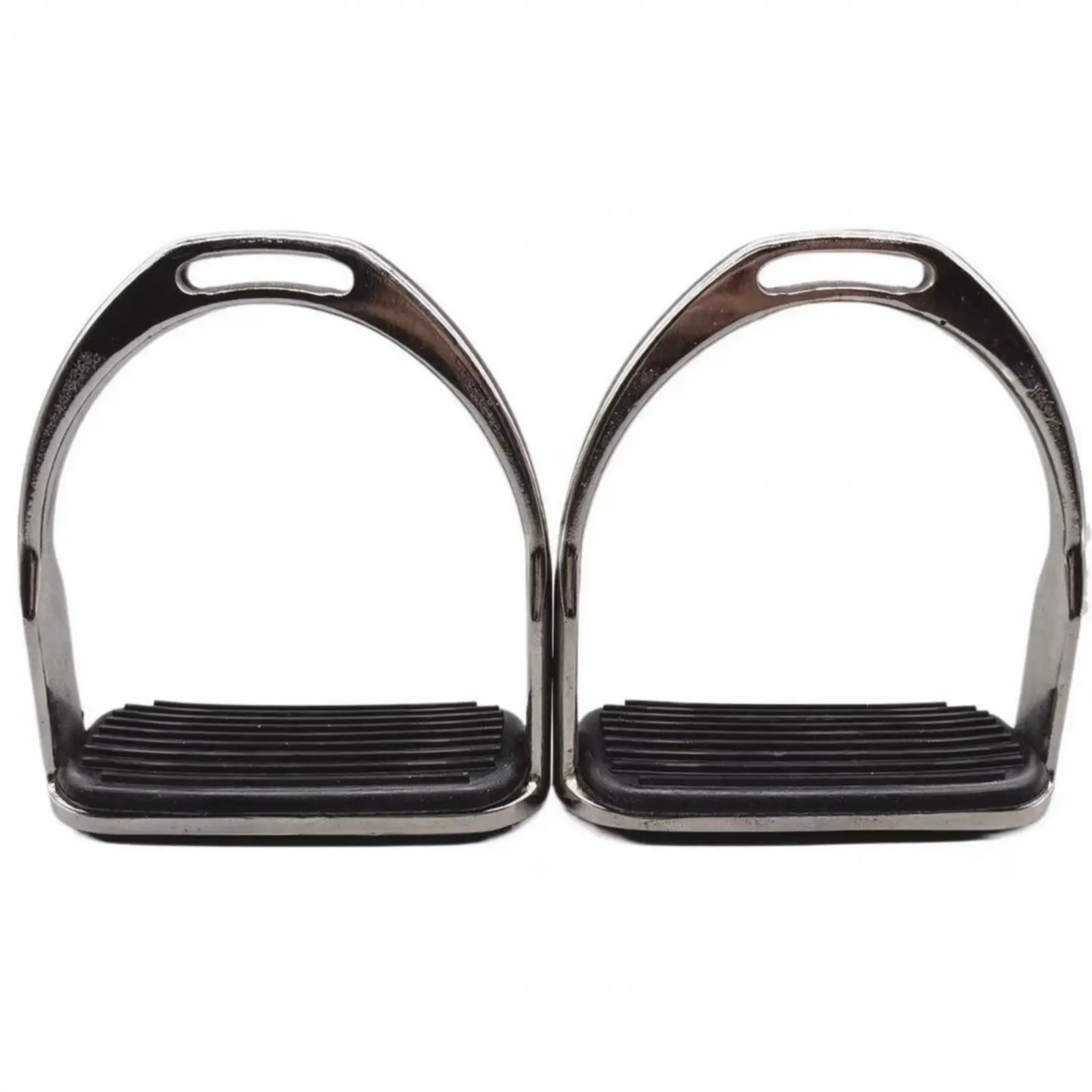 Metal Horse Stirrups Lightweight Open Frame Ridged Pad for English Saddle Equestrian Riding Tool