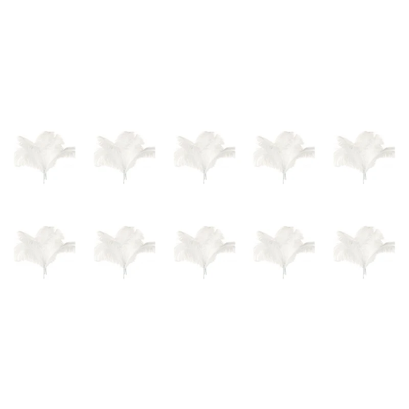 100 pezzi di piume di struzzo naturale decorazione della festa nuziale bianca 45-50Cm