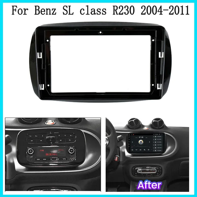 2din 9 inch Car Radio Frame For Mercedes Benz Smart Fortow 2015-2018 car panel Trim Kit Automotive Stereo Dash Fascia