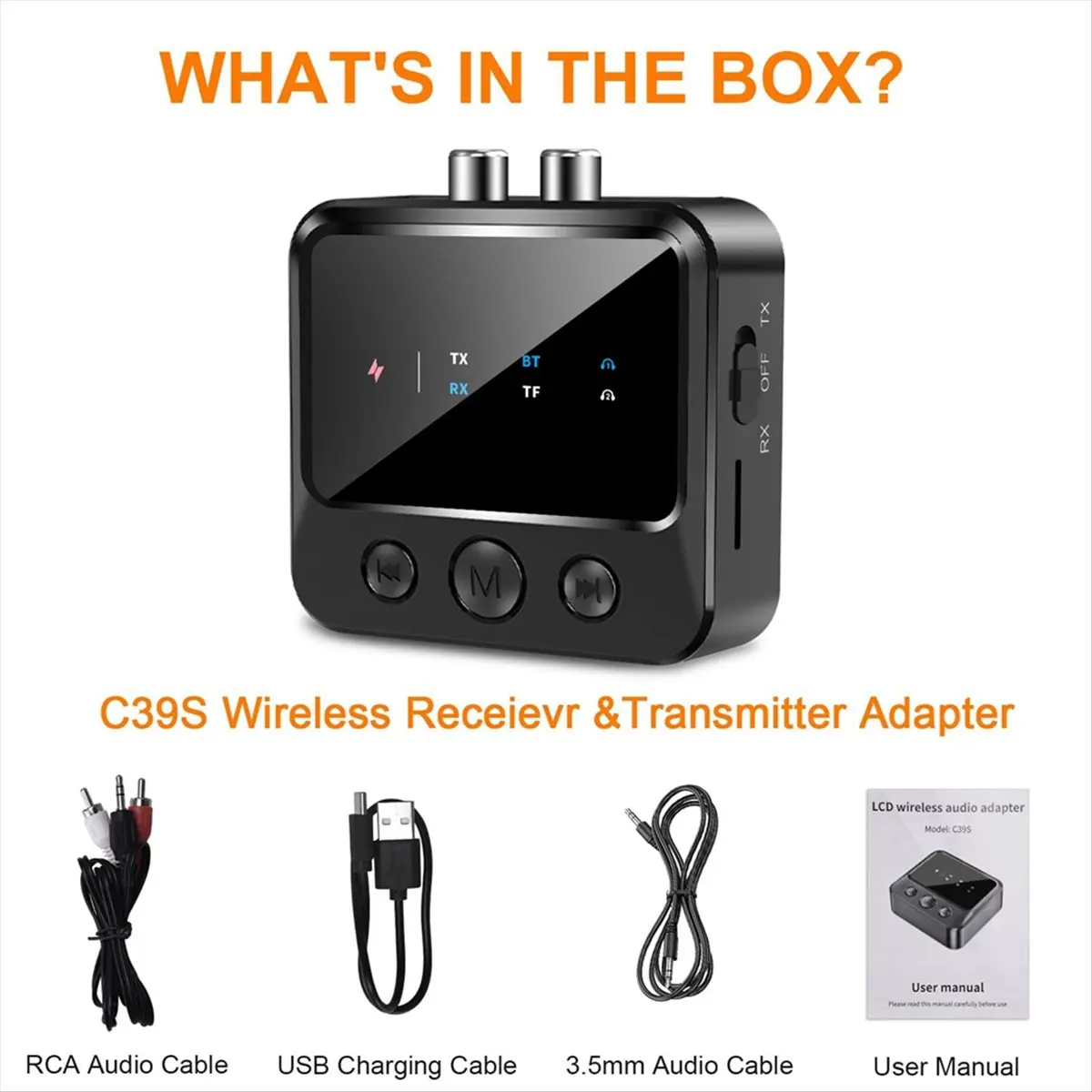 DT89 HOT 5.4 Bluetooth Audio Transmitter and Receiver 2-in-1 Adapter Dual Transmitter and Dual Receiver One-to-Two