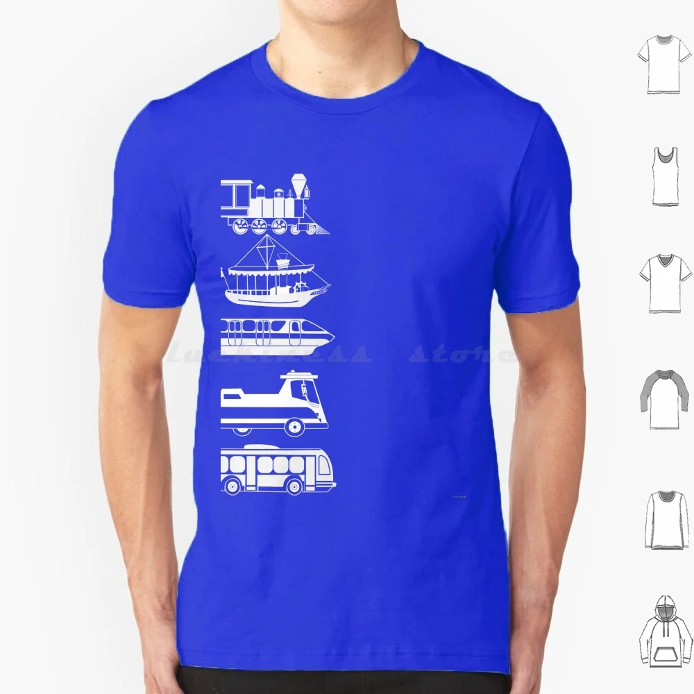 Magic Transit System Side T Shirt 6xl Cotton Cool Tee World Monorail Boat Tram Walt World Bus Train Retro