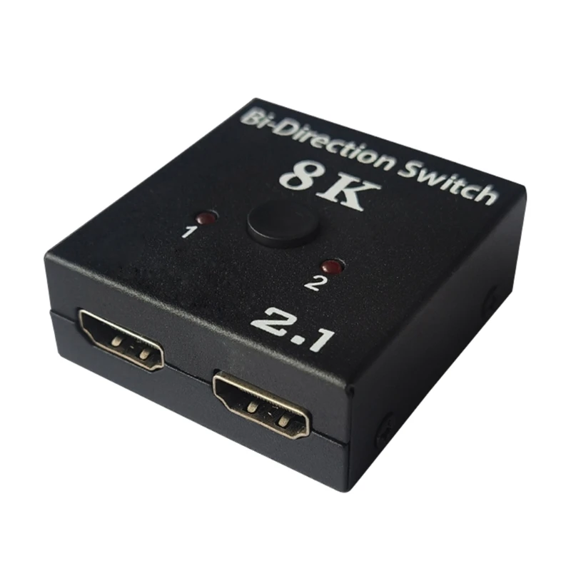 

2.1 Switch 1 in 2 Out 8K@30hz Splitter, Bidirectional Switcher 2 Input 1 Output for HDTV/ TV Box-