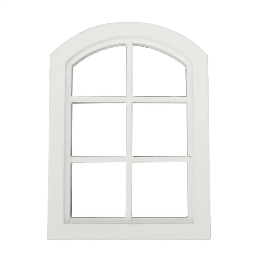 Ventanas de madera para casa de muñecas, muebles y accesorios exquisitos de estilo europeo blanco, 1:12, 1/12