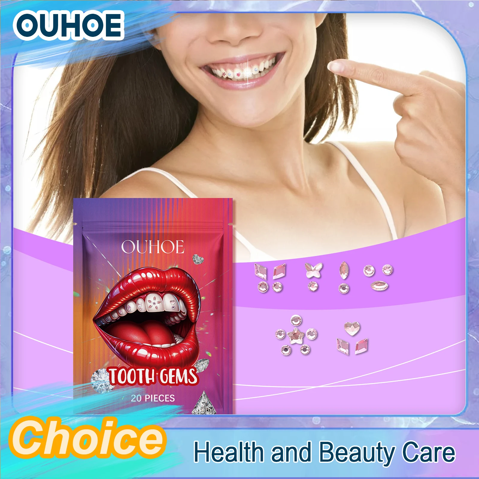 DIY Tooth Gem Fashion Sparkling Crystal Easy Remove Install Safe High-Quality Charming Smile Beauty Dental Decoration Jewelry