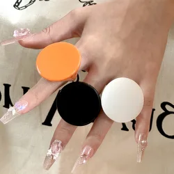 Vintage Personalised Coloful Resin Finger Big Ring Trend Hyperbole Acrylic Geometric Round Wide Ring Punk Hand Jewelry For Women