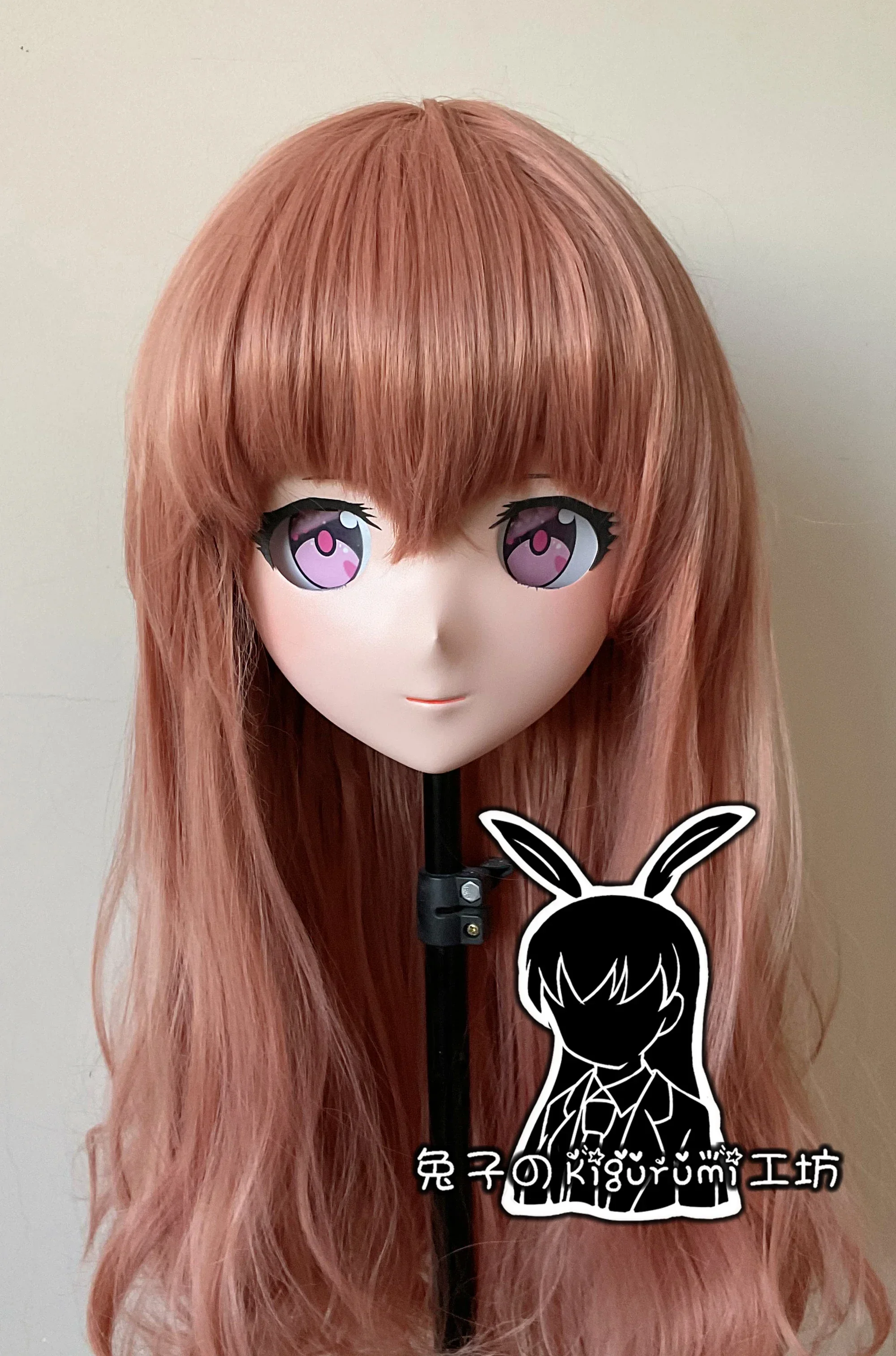 (A25) Custom Full Head Mask with Backshell Japan Cartoon Silicone Anime Arknights Eyjafjalla Kigurumi Cosplay Mask