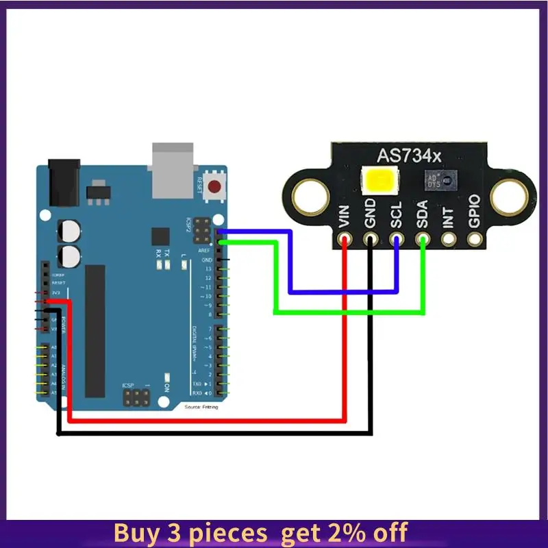 Visible Infrared Color Spectrometer Sensor Module Color Temperature Illuminance Color Measurement Detection