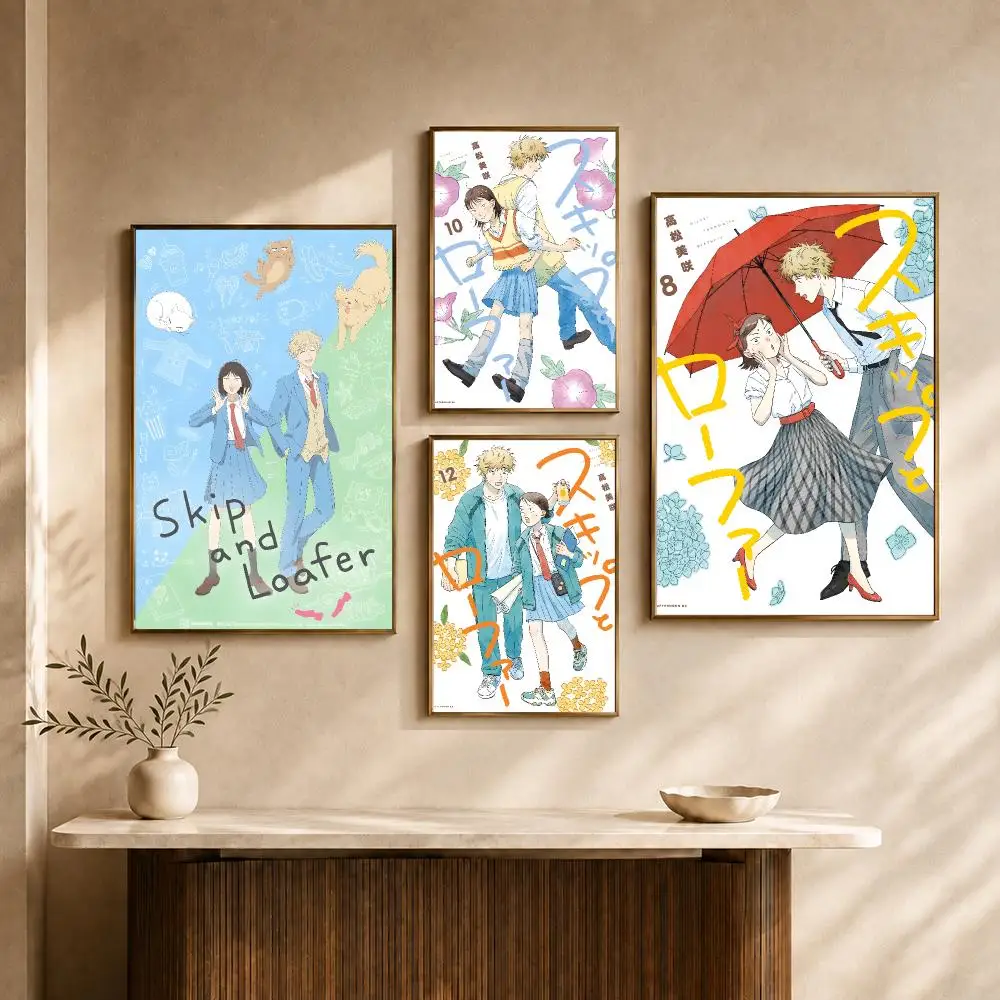 Anime Skip and Loafer Romance Poster PP Decorative Poster Water-Resistant Print Apartment Dorm Office Cafe Gift