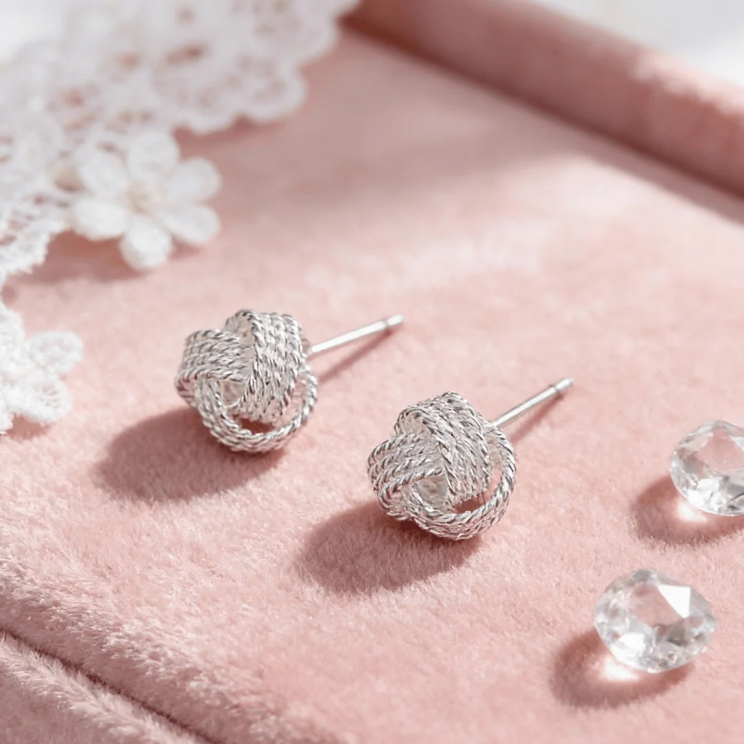 High-quality 925 Sterling Silver Special Tennis Weave Stud Earrings for Women Girl Holiday Gift Party Wedding Fashion Jewelry