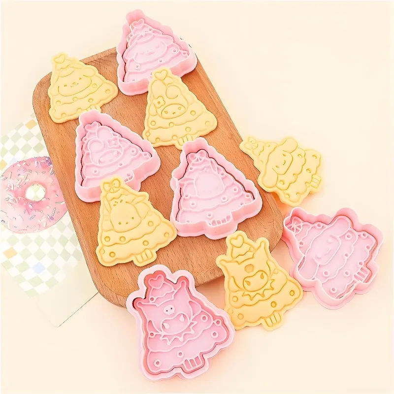 

Kuromi Mould KT Cat Cartoon Cute Figure Christmas Tree Garland DIY Baking Tool Dessert Cutting Biscuit Cake Chocolate Press Mold