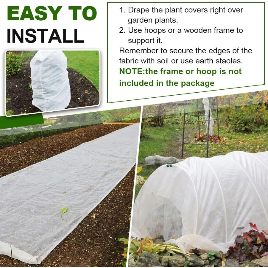 7 x 17 FT Plant Covers for Outdoor Use 1.2oz yd Frost Protection Blankets for Winter Tree Shielding Heat and Frost Resistance G
