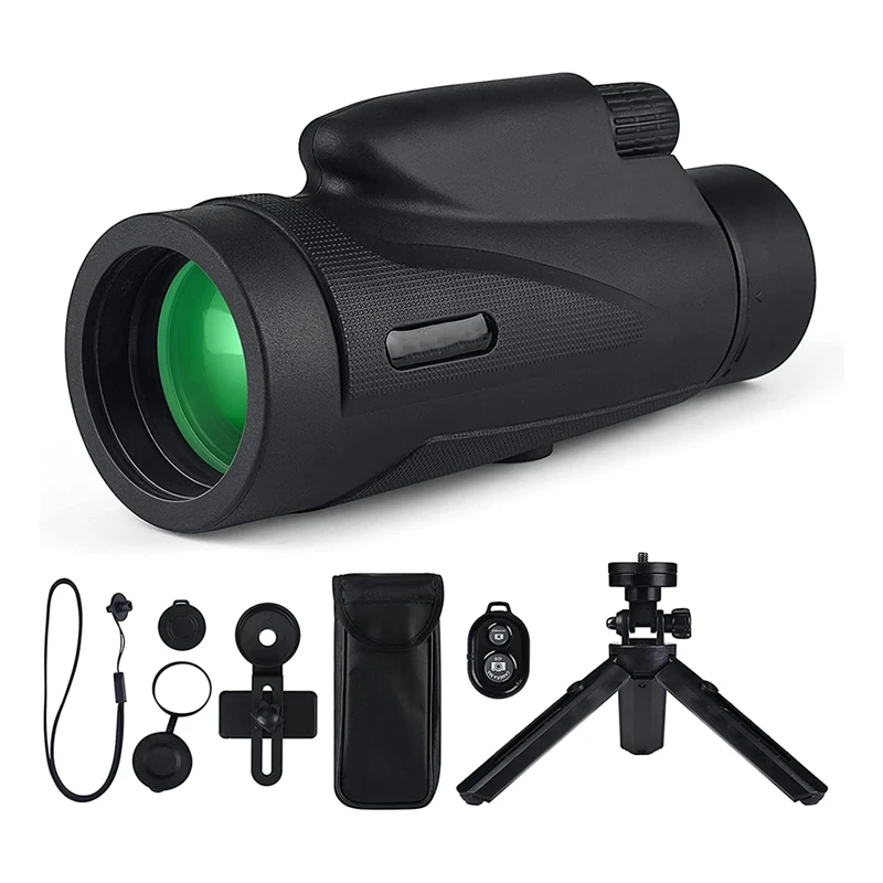 

Hot 12X50 HD Monocular Telescope With Waterproof,With Wireless Remote Shutter,Smartphone Adapter And Tripod