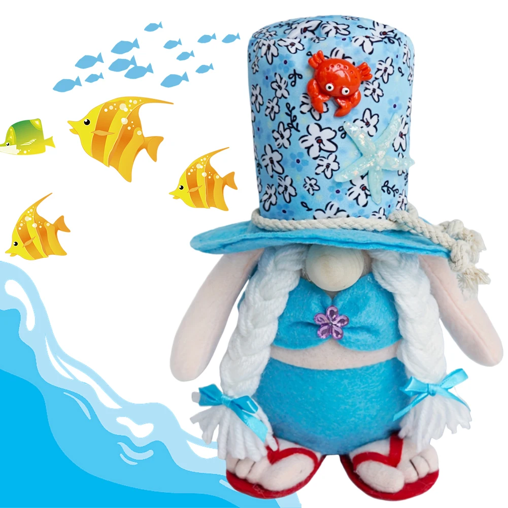 2 قطعة التماثيل الشاطئ أفخم الصيف التماثيل زينة لطيف الشاطئ التماثيل زوجين ديكور الرف يجلس لطاولة المطبخ عباءة #3