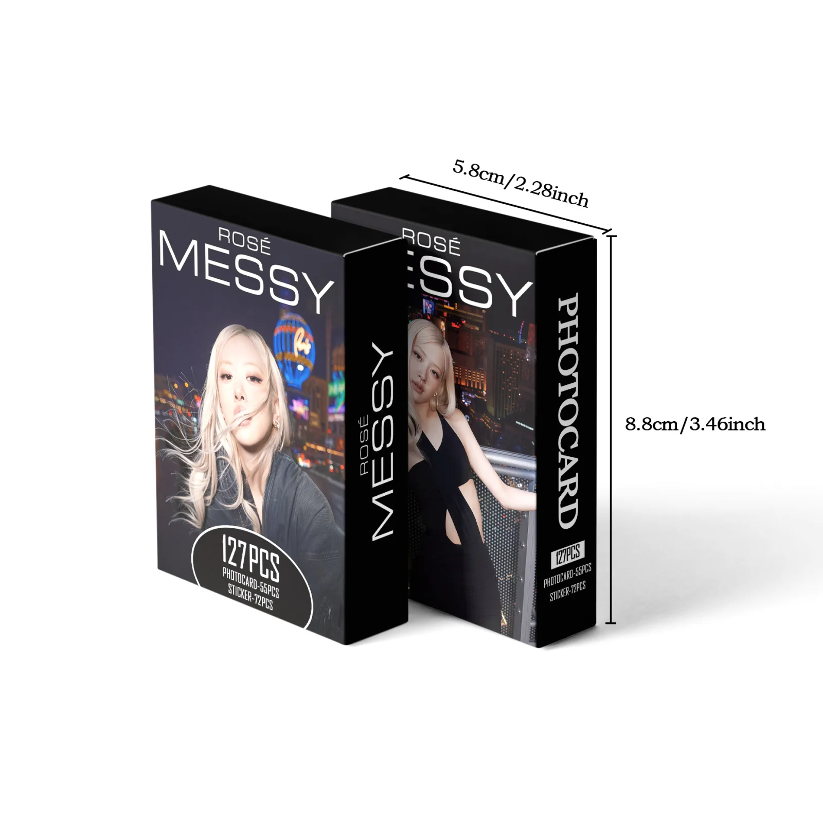 55+72Pcs/Set Kpop New Album Messy Card Stickers ROSE Postcard Photo Print Cards Picture For Fans Collectible Cards