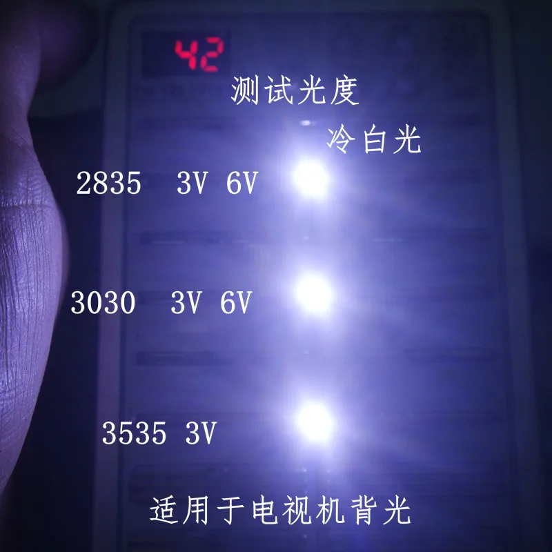 50-100pcs 3030 3535 2835 repair LED LCD TV backlight beads 1W-2W 3V 6V cold white light commonly used image 2