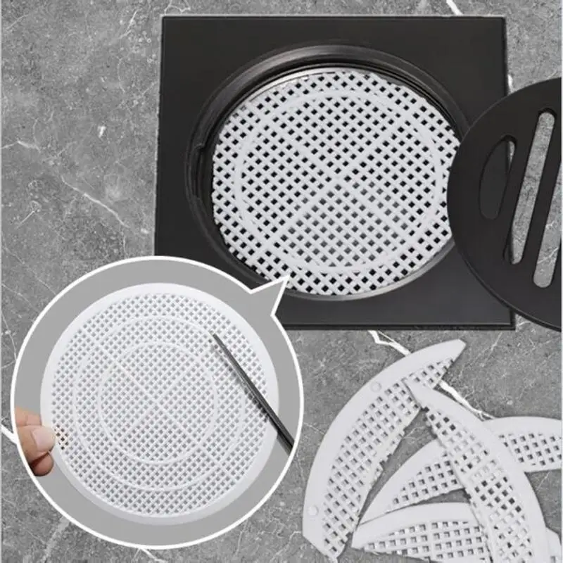 y1ud 6pcs دش قابلة لإعادة الاستخدام استنزاف الشعر الماسك شاشة شبكة مضادة #5