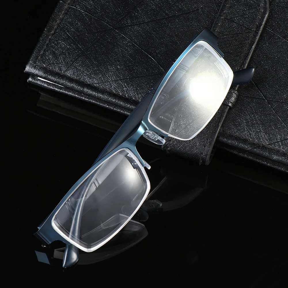 Metal Half-frame Finished Myopia Glasses Men Women Square Anti-blue Light Near Sight Eyeglasses Ultra Light Prescription Eyewear