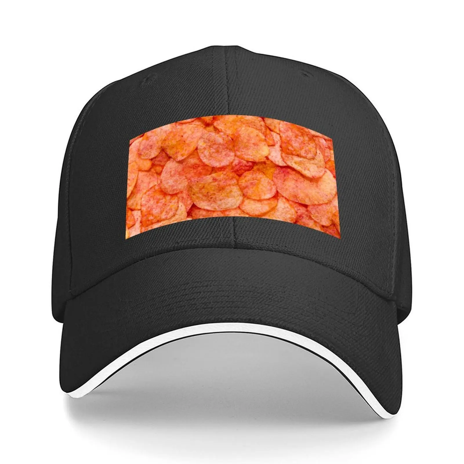 

Ketchup Potato Chips Snack Food Photo Pattern Baseball Cap tactical cap fishing hat Golf Hat Man For The Sun Men Caps Women's