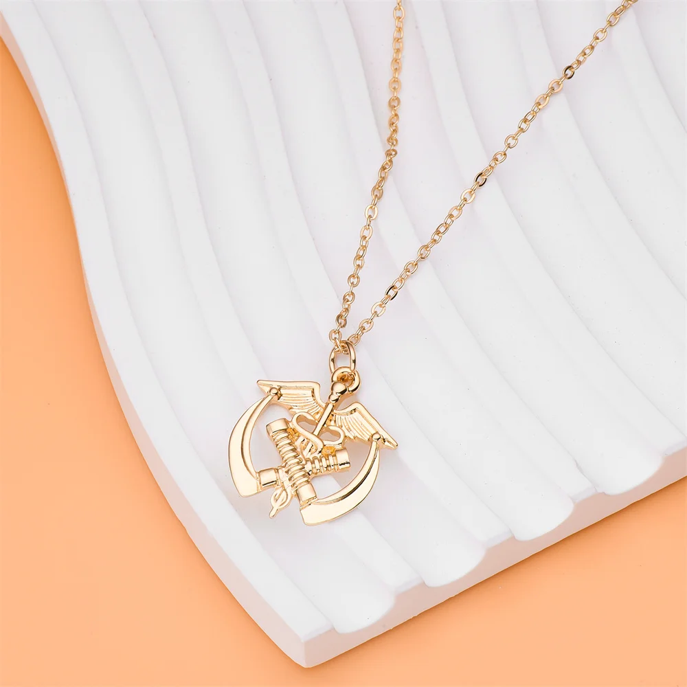 New Design Laryngoscope Pendant Medical Caduceus Gold Color Neckalce for Doctor Nurse Friends Jewelry Gift