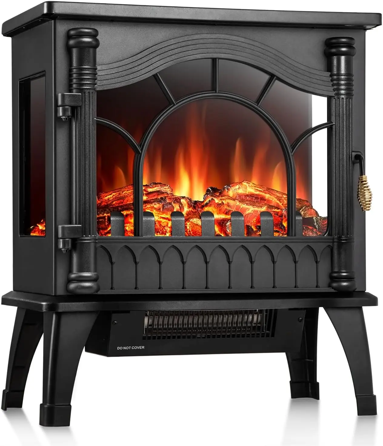 

R.W.FLAME Electric Fireplace Heater, 20" Freestanding Fireplace Infrared Stove 1000W/1500W, 3D Realistic Flame Effects, Adjustab