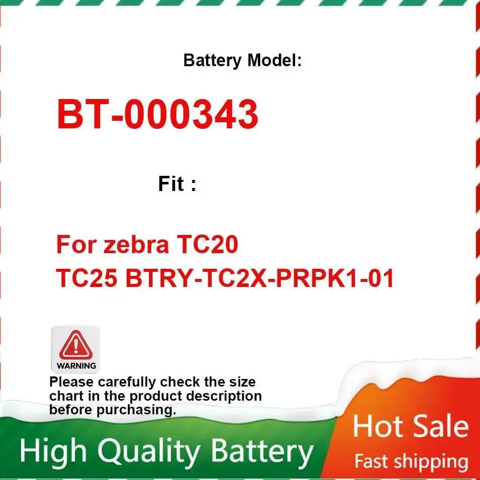 

Portable Terminal Device Battery 2900mAh For zebra TC20 TC25 BTRY-TC2X-PRPK1-01 BTRYTC2XPRPK101 BT-000343 Swappable Battery