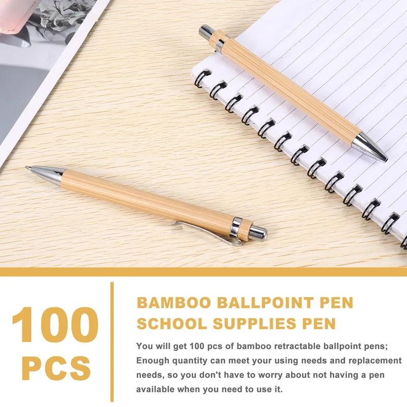 100 Pcs/Lot Bamboo Ballpoint Pen Stylus Contact Pen Office & School Supplies Pens & Writing Supplies Gifts