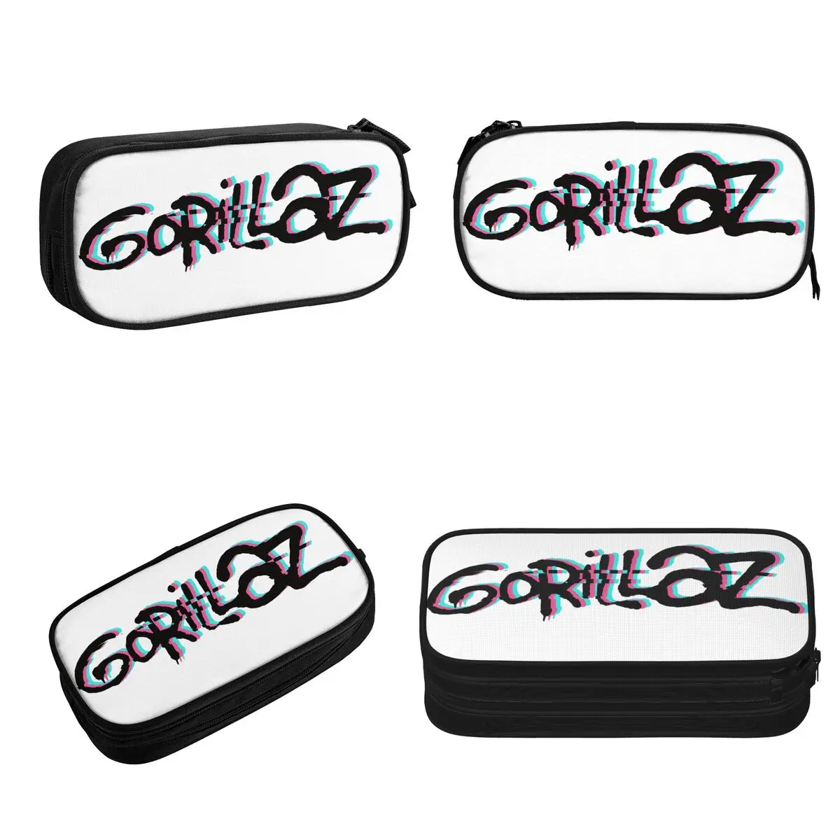 Imagem -02 - Grande Capacidade Lápis Cases com Gorillaz Logo Pen Bags Lápis Pouch para Meninos e Meninas Estudantes Papelaria Escola e Escritório