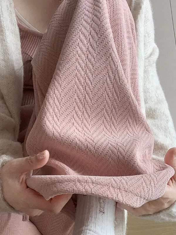 Pantaloni a Vita Alta e Gamba Larga da Donna, a Quadri, Foderati in Pile, Slim Fit, Casual, Comodi Pantaloni Dritti