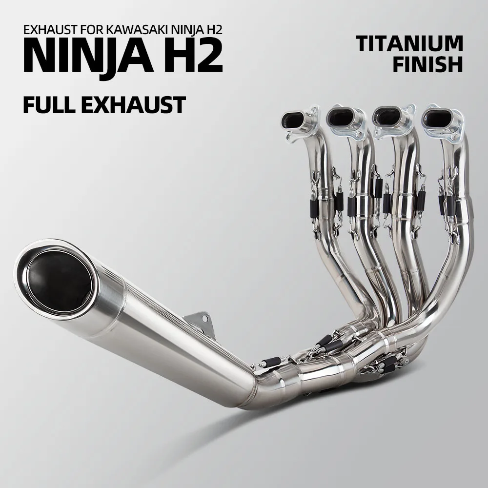 

Полная глянцевая выхлопная система мотоцикла, модифицированный гоночный комплект, коллекторная труба, глушитель для Kawasaki Ninja H2R H2C H2