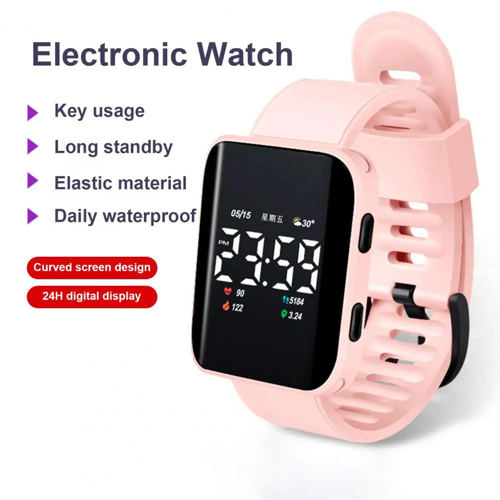 

Digital Watch for Kids Fashion Electronic Watch LED Luminous Life Waterproof Square Dial Sports Digital Wrist Watch for Student