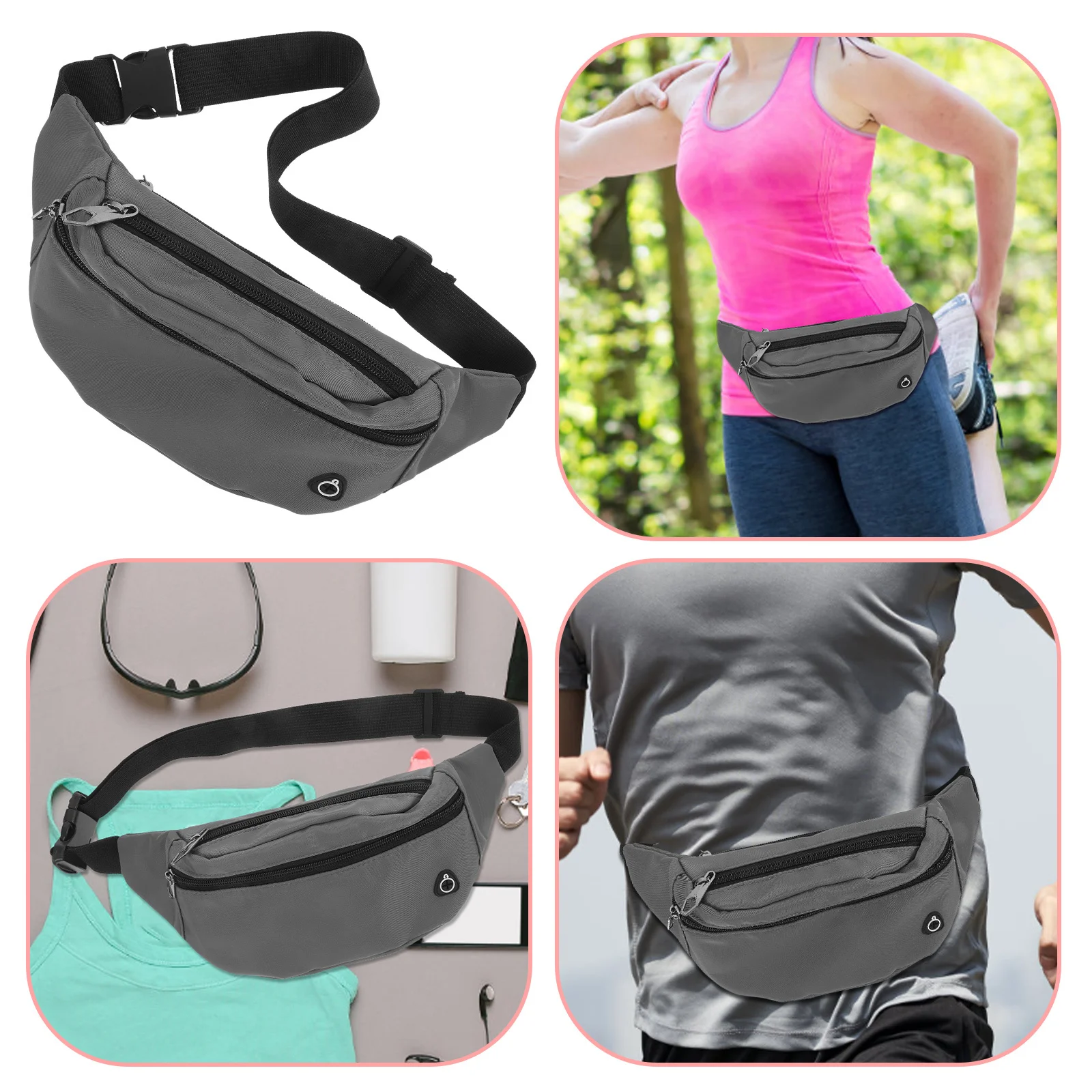 

Adjustable Waist Pack Lightweight Waterproof Fanny Bag for Hiking Camping Walking Daily Use Large Capacity Crossbody Pouch