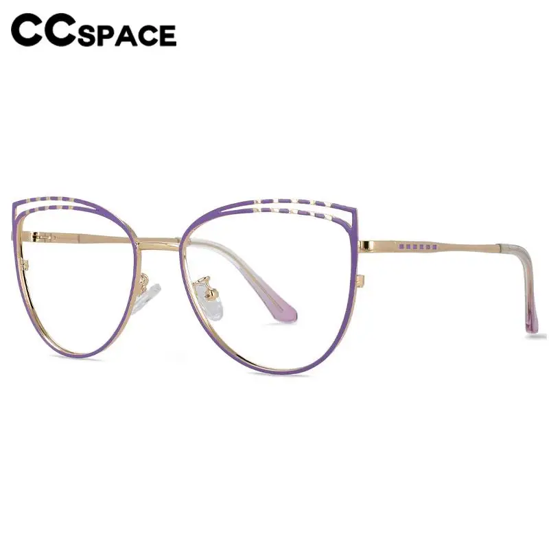 56662 Women Fashion Large Size Metal Optical Spectacle Frame Cat Eye Anti Blue Computer Glasses Eyebrow Glasses Frame