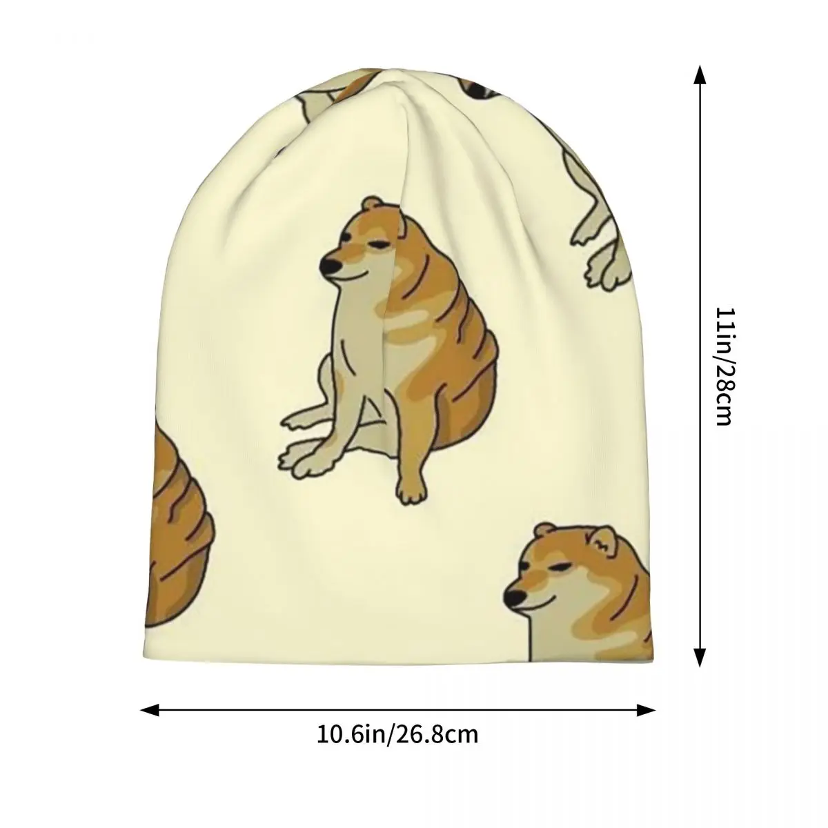 Cheems Funny Shiba Inu Meme Unisex Adult Beanies Caps Knitted Bonnet Hat Warm Hip Hop Autumn Winter Outdoor Skullies Hats