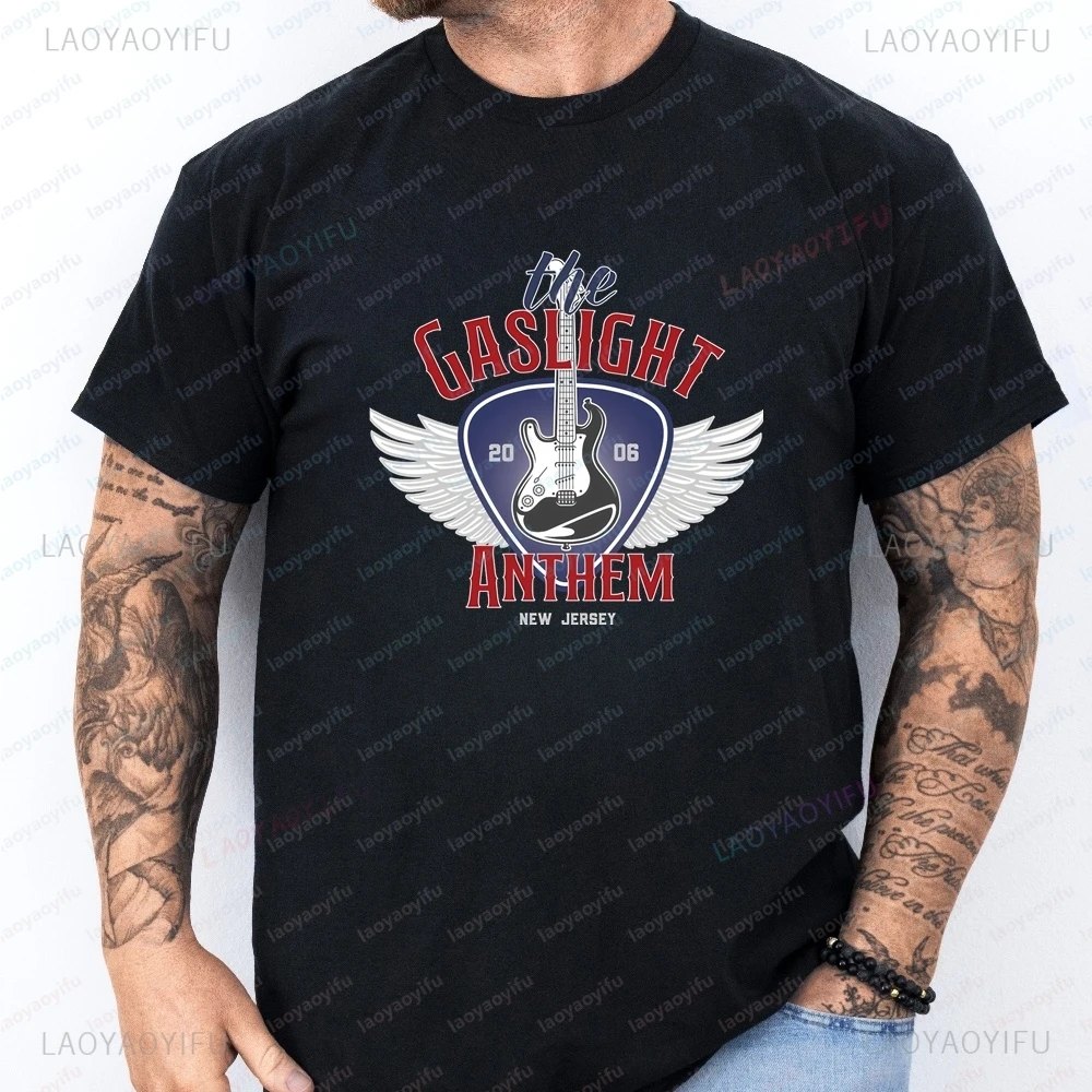 Retro Rock Band The Gaslight Anthem's Printed Graphic Long-sleeved Short-sleeved Unisex T-shirt Suitable for Both Men and Women