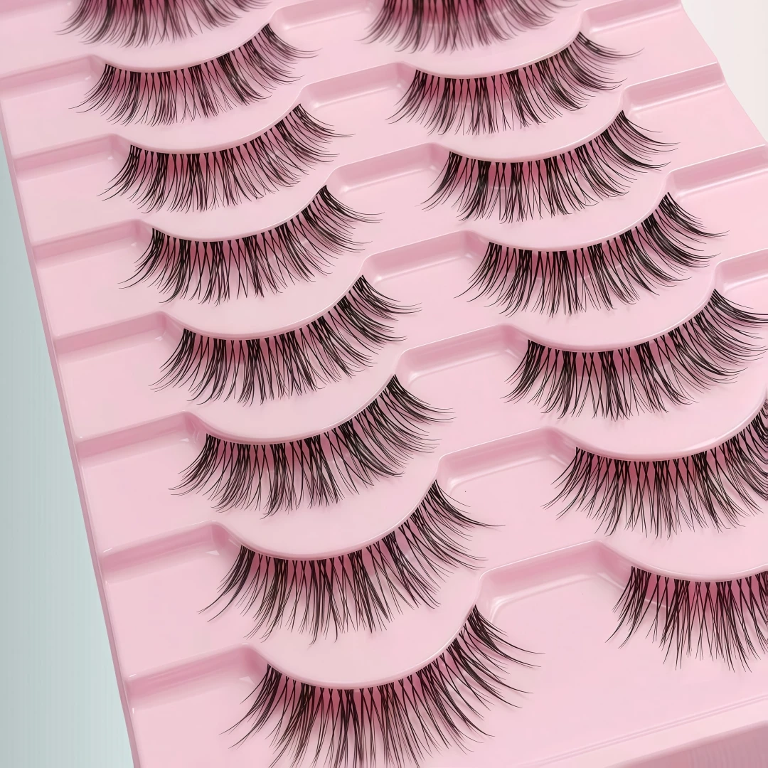 10 أزواج من الرموش الصناعية ال - مراجعة Eyelash Extension Doll Eye وسعره